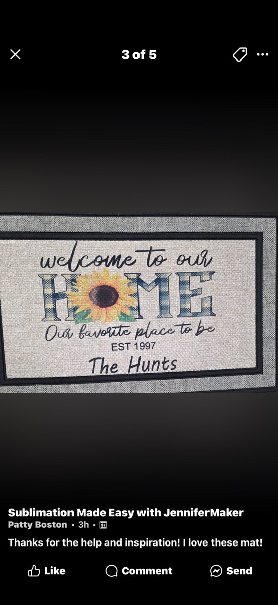 Personalized sunflower doormat