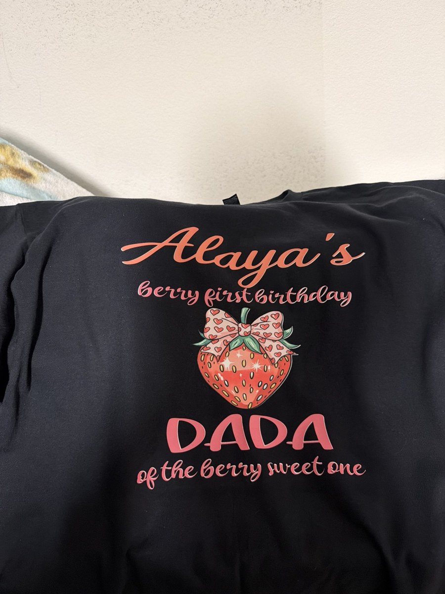 Alaya’s first birthday — Dada shirt