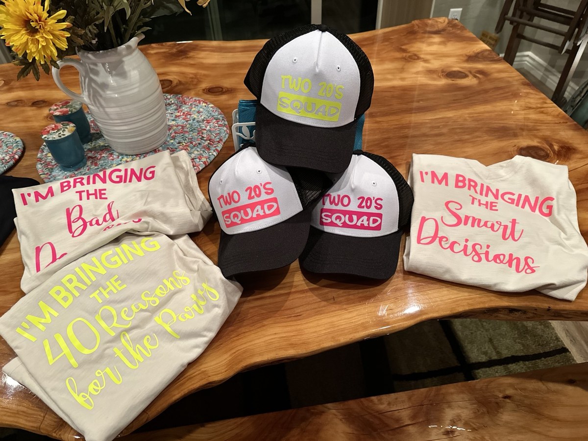 Group shirts and hats