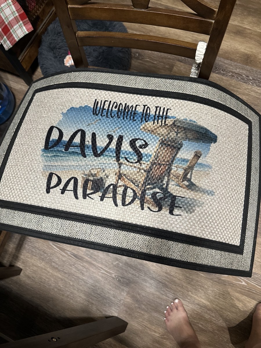 Personalized Davis Paradise doormat