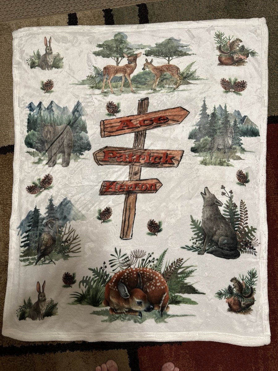 Woodland animal blanket