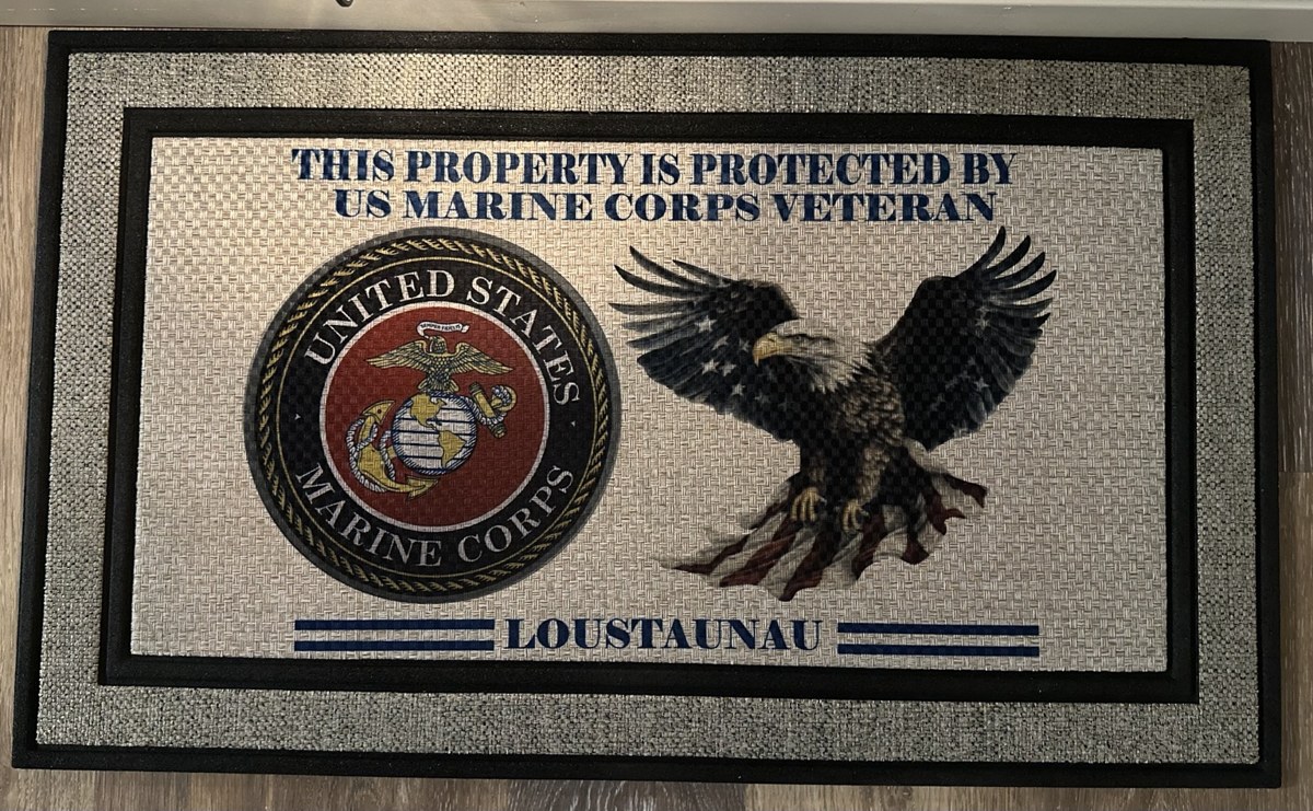 Personalized Marine Corps veteran doormat